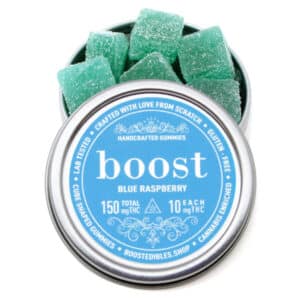 Boost Blue Raspberry Gummies 150MG THC 2 600x600 1