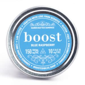 Boost Blue Raspberry Gummies 150MG THC 600x600 1