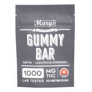 Marys Ludicrous Strength Sativa Gummy Bar 1000MG THC 768x768 1