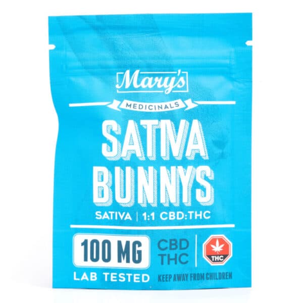 Marys Sativa Bunnys 1to1 100MG THC 768x768 1