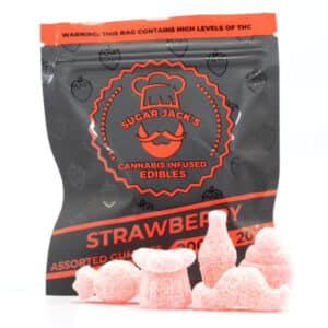 SugarJacks Assorted THC Gummies Strawberry 200MG 600x600 1