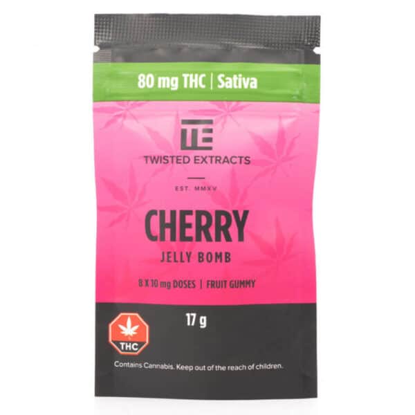 Twisted Extracts Cherry Jelly Bomb THC 80MG Sativa 768x768 1