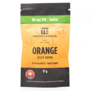 Twisted Extracts Orange Jelly Bomb THC 80MG Sativa 600x600 1