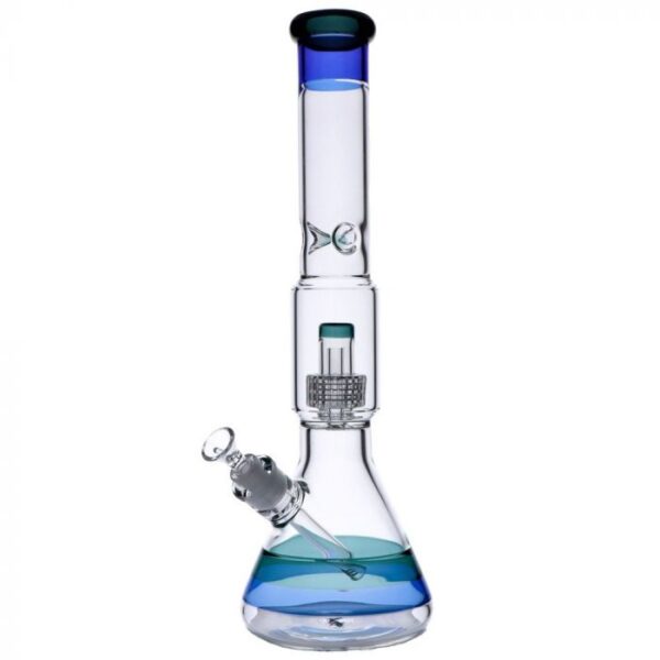 Beaker Base Ice Bong with Drum Perc 15.7 Inch