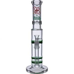 Glass Ice Bong with Double Honeycomb Disc Perc 16 Inch for sale