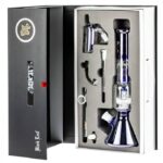 Black Leaf Beaker Ice Bong with Drum Percolator | Boxed Set