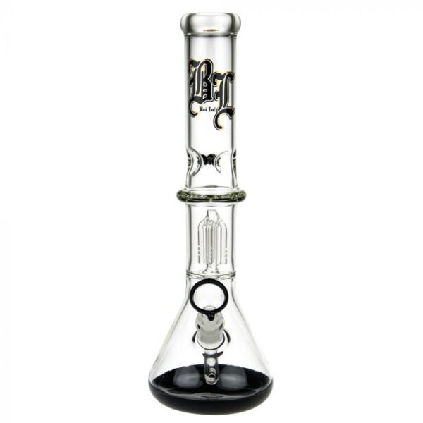 Black Leaf Beaker Base Ice Bong with 4-arm Tree Perc - Image 2