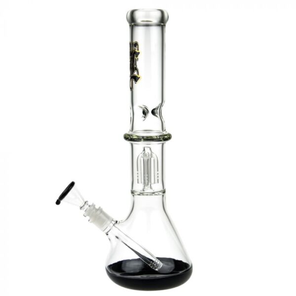 Black Leaf Beaker Base Ice Bong with 4-arm Tree Perc - Image 4