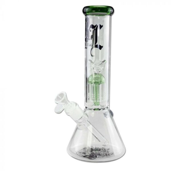 Black Leaf Beaker Base Ice Bong with 8-Arm Tree Perc