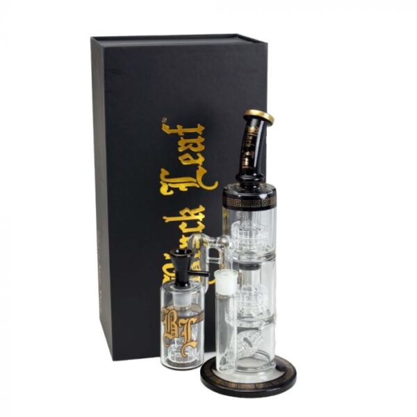 Black Leaf Triple Drum Percolator Bong with Ash Catcher - Image 4