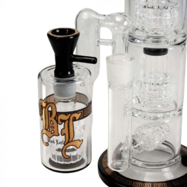 Black Leaf Triple Drum Percolator Bong with Ash Catcher - Image 3