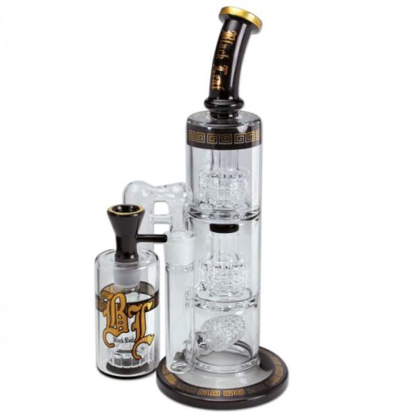 Black Leaf Triple Drum Percolator Bong with Ash Catcher