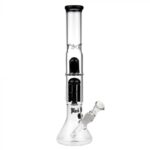 Black Leaf Beaker Base Ice Bong with 6-arm Perc | Black