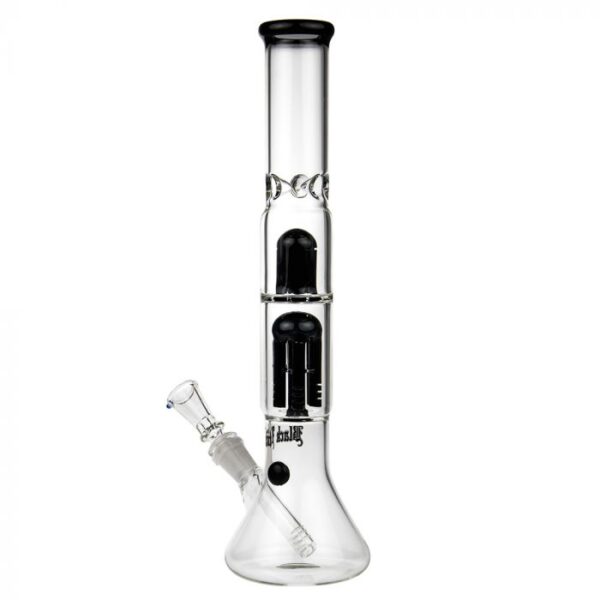 Black Leaf Beaker Base Ice Bong with 6-arm Perc | Black - Image 5