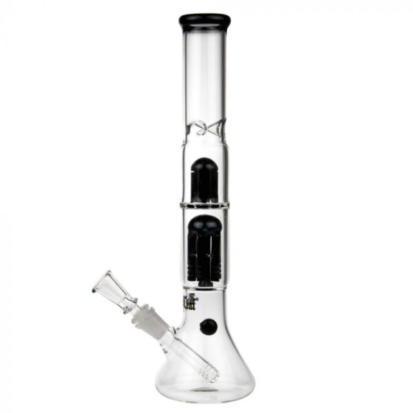 Black Leaf Beaker Base Ice Bong with 6-arm Perc | Black - Image 4