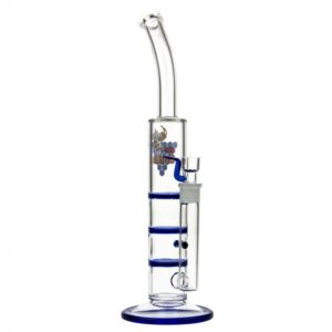 Black Leaf Glass Bong with Triple HoneyComb Disc Perc | 42.5cm