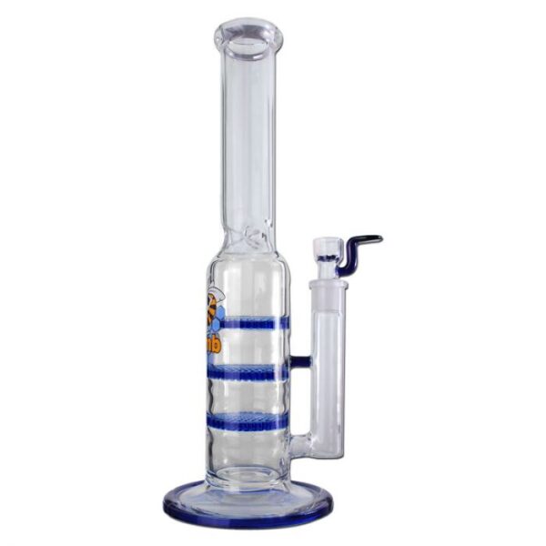 Black Leaf - Glass Ice Bong with Triple HoneyComb Disc Perc - 38cm