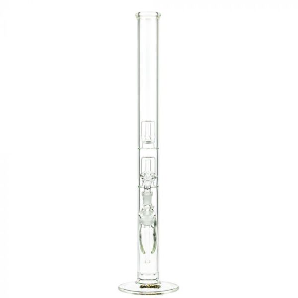 G-Spot Glass Cylinder Double Percolator Bong with Gold Logo | 60cm - Image 2