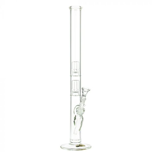 G-Spot Glass Cylinder Double Percolator Bong with Gold Logo | 60cm