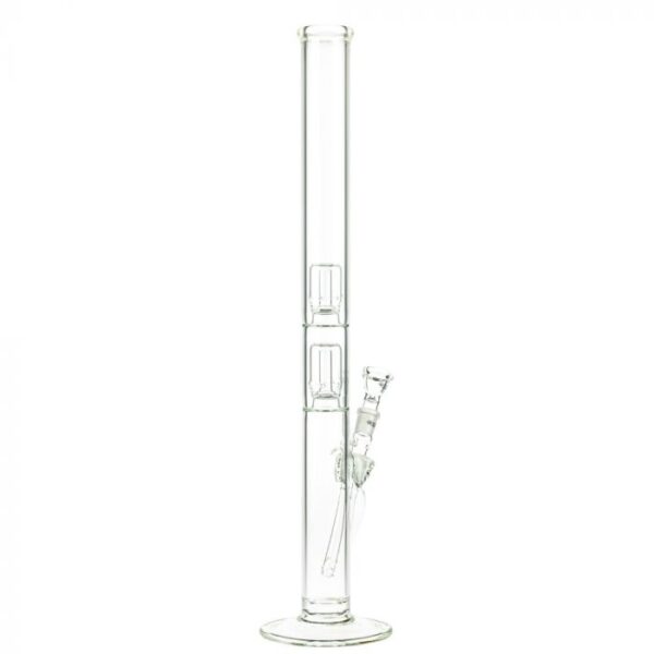 G-Spot Glass Cylinder Double Percolator Bong with Gold Logo | 60cm - Image 5