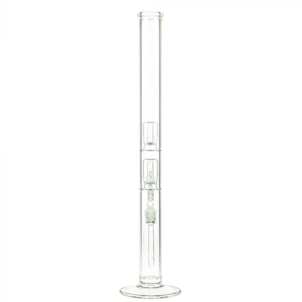 G-Spot Glass Cylinder Double Percolator Bong with Gold Logo | 60cm - Image 4