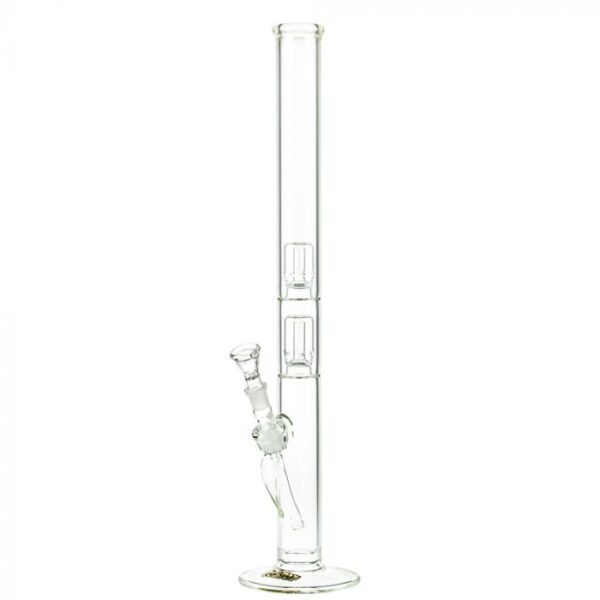 G-Spot Glass Cylinder Double Percolator Bong with Gold Logo | 60cm - Image 3