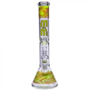 M&M Tech Beaker Ice Bong with 24-Karat Gold Swirl