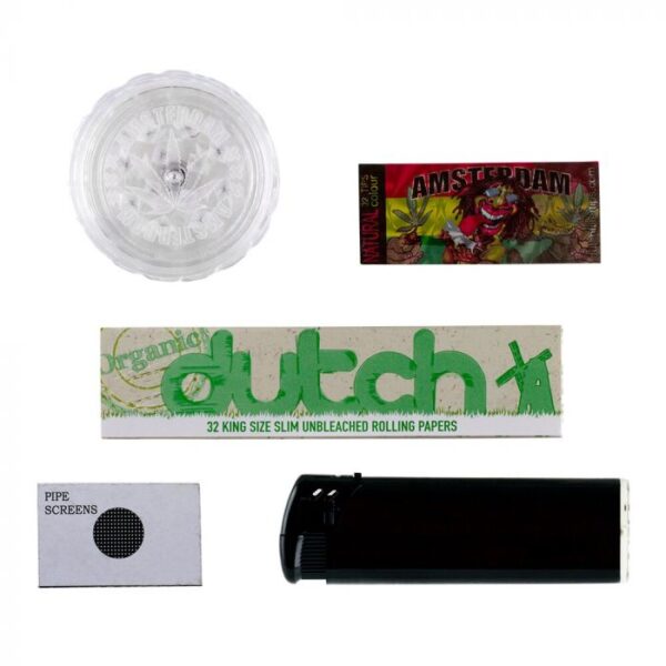 Amsterdam Leaf Glass Bubble Base Bong Gift Set - Image 2