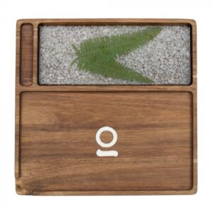 ONGROK Natural Acacia Wood Rolling Tray