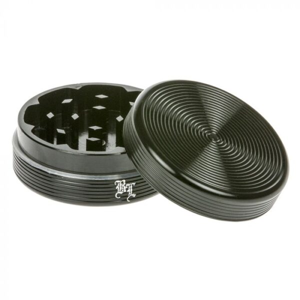 Black Leaf Ripple Textured Aluminum Herb Grinder | 2-part | 50mm - Image 4