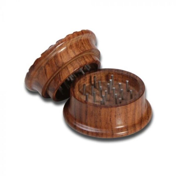 Rosewood Grinder with Carved Stone Leaf Inlay | 2-Part - Image 2