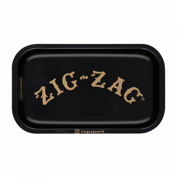 Zig Zag Small Metal Black Rolling Tray