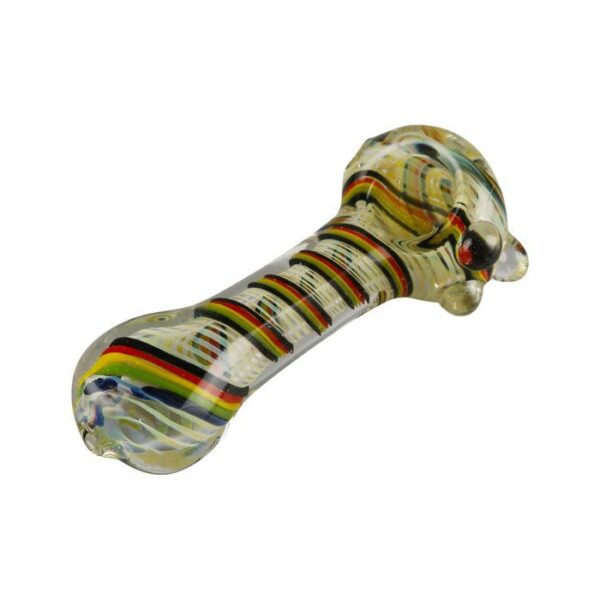 Worked Rasta Spoon Glass Pipe - Image 3