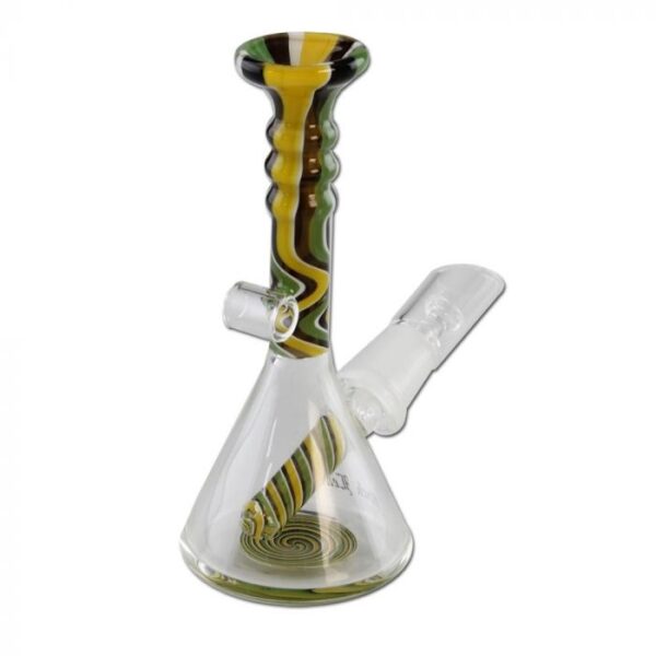 Black Leaf Colored Swirl Mini Dab Rig with Nail - Image 2