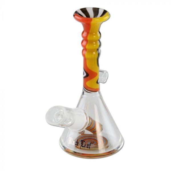 Black Leaf Colored Swirl Mini Dab Rig with Nail - Image 3