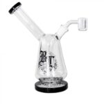 Black Leaf Glass Drum Percolator Dab Rig