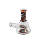 Black Leaf Multi-Colored Swirl Mini Dab Rig with Nail