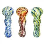 3.75" Fumed Latticino Spoon Pipe