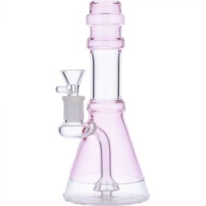 Beaker Base Bubbler with Fixed Diffuser Downstem | Pink