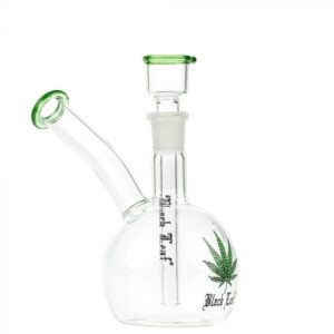 Black Leaf Glass Bubble Base Bubbler with Carb Hole