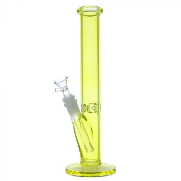 Straight Cylinder Neon Glass Ice Bong