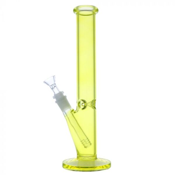 Straight Cylinder Neon Glass Ice Bong - Image 3