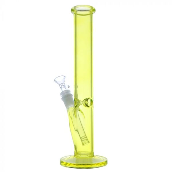 Straight Cylinder Neon Glass Ice Bong - Image 5