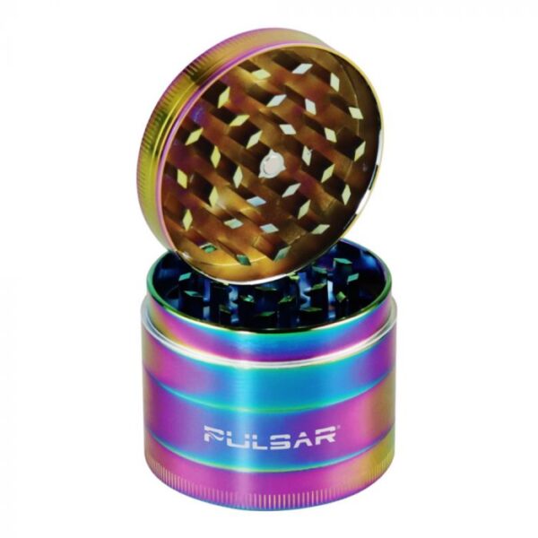 Medium 2.5 Inch Anodized Zinc Chameleon 4-Piece Grinder - Image 2