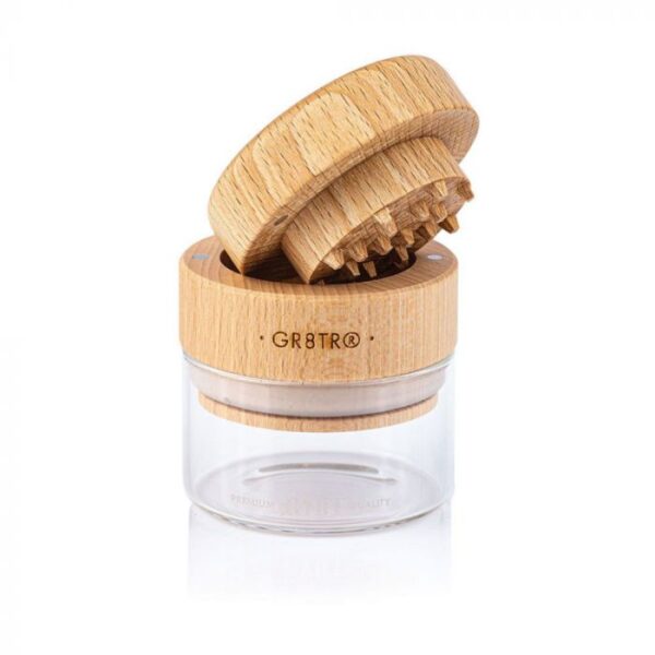 RYOT Beech Wood GR8TR Grinder with Glass Jar