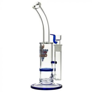 Black Leaf Glass Bong with HoneyComb Disc Perc | 32.5cm