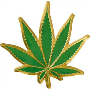 Hemp Leaf Metal Sticker