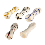 White Glass One Hitter Pipe with Stripes