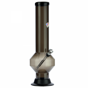 Acrylic Straight Polygon Base Bong with Carb Hole | Black