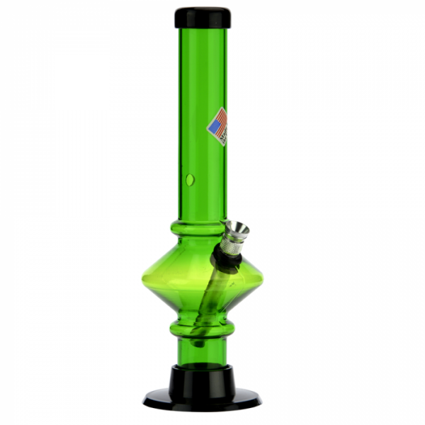 Acrylic Straight Tube UFO Base Bong with Marias | Green